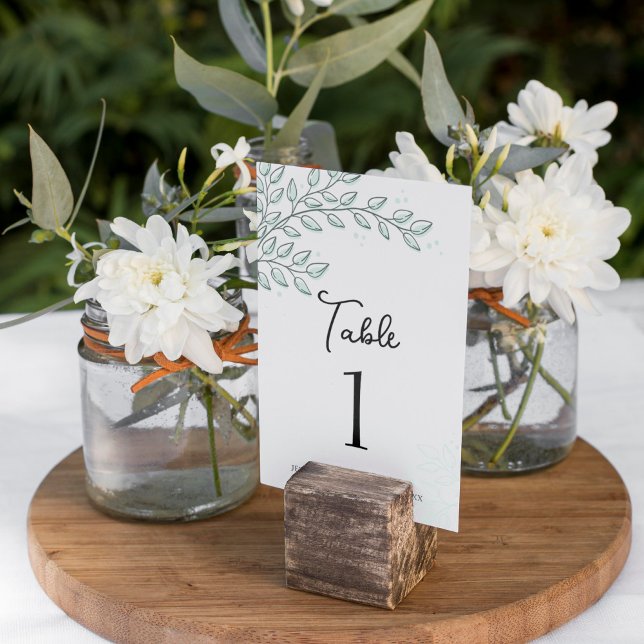 Tarjeta de mesa elegante Eucalyptus Greenery Boho (Subido por el creador)