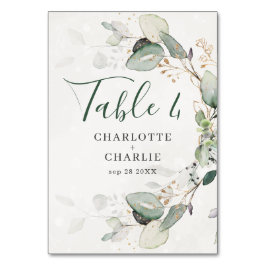 Tarjeta De Mesa Elegante Eucalyptus Greenery Moda Rústica