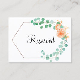 Tarjeta De Mesa Elegante Eucalyptus Greenery Peach Floral