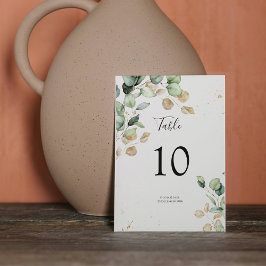 Tarjeta De Mesa Elegante Eucalyptus Greenery y Boda de Acentos de