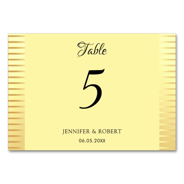 Tarjeta De Mesa Elegante Faux Gold Template Script manuscrito (Anverso)