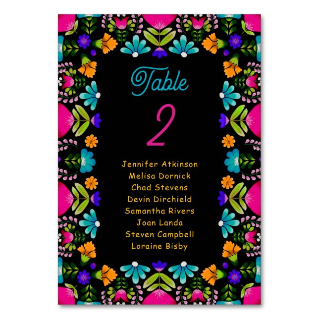 Tarjeta De Mesa Elegante fiesta boda asientos (Anverso)