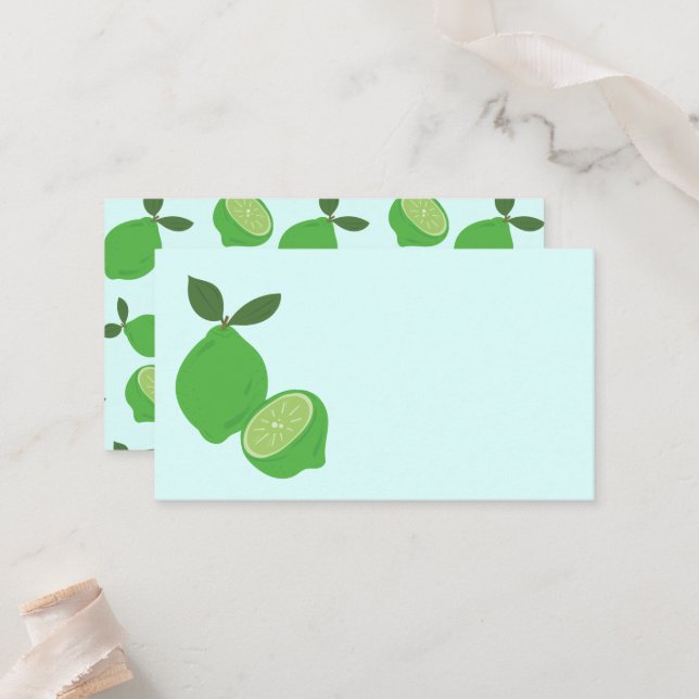 Tarjeta De Mesa Elegante Fiesta de cal verde (Anverso/Reverso In Situ)