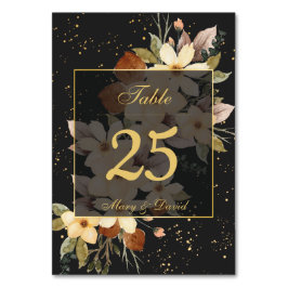 Tarjeta De Mesa Elegante Flor de Oro en Floración