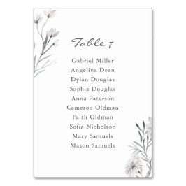 Tarjeta De Mesa Elegante flor dibujada a mano. organigrama del bod