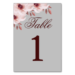 Tarjeta De Mesa Elegante floral color de agua rosada rosada de Rub