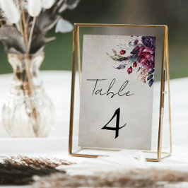 Tarjeta De Mesa Elegante Floral de acuarela gótica perturbada