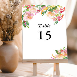 Tarjeta De Mesa Elegante floral de oro rosa Rubor