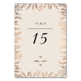 Tarjeta De Mesa Elegante Foliage Faux Gold