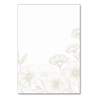 Tarjeta De Mesa Elegante Fondo de Marco de Arte de Línea Floral Bo