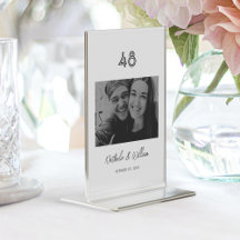 Elegante foto con el nombre de una pareja manuscri