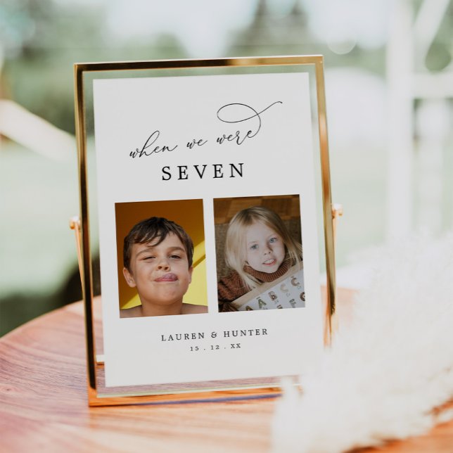 Tarjeta De Mesa Elegante foto cuando éramos mayores (Subido por el creador)