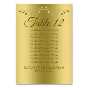 Tarjeta De Mesa Elegante Gradiente dorado gráfico de asientos Boda