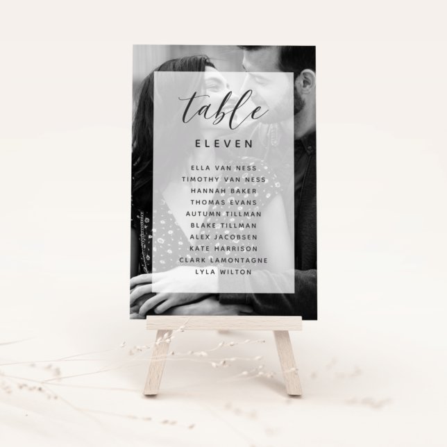 Tarjeta De Mesa Elegante gráfico Boda blanco y negro (Subido por el creador)