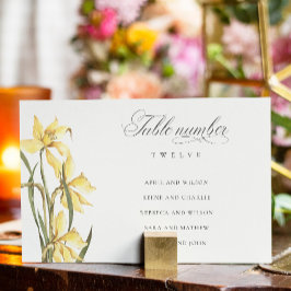 Tarjeta De Mesa Elegante gráfico de asientos Boda de Daffodil Blan