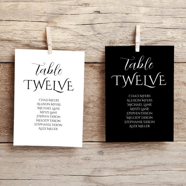 Tarjeta De Mesa Elegante gráfico de asientos de Boda blanco y negr (Subido por el creador)