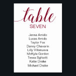 Tarjeta De Mesa Elegante gráfico de asientos de Boda Borgoña y Neg<br><div class="desc">Guíe a sus huéspedes a su mesa con estas elegantes tarjetas de clasificación burdeos y negro. Personalice el número de tabla y el nombre del invitado. Parte de la colección de Alejandra.</div>