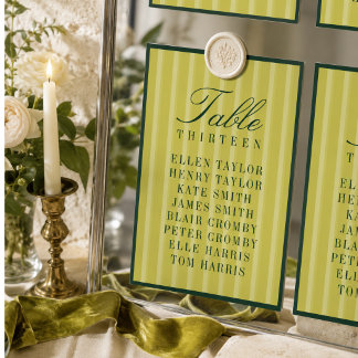 Tarjeta De Mesa Elegante gráfico de asientos de boda rayado Chartr