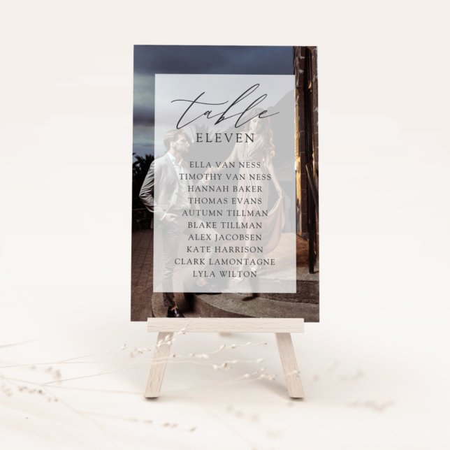 Tarjeta De Mesa Elegante gráfico de asientos fotográficos de bodas (Subido por el creador)