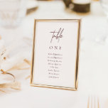 Tarjeta De Mesa Elegante gráfico de asientos Minimalistas para Bod<br><div class="desc">Ayude a sus invitados a encontrar su camino con estas tarjetas de número de tabla. Utilice estas tarjetas de mesa en miniatura en lugar de su tabla de asientos general fijándolas en una tabla de madera, espejo u otra superficie para que coincidan con su estilo boda. El diseño presenta un...</div>