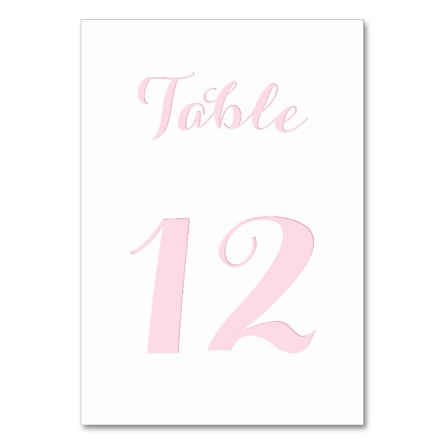 Tarjeta De Mesa Elegante guion blanco rosa chic novia boda fiesta (Anverso)