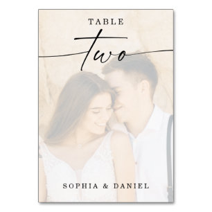 Tarjeta De Mesa Elegante guión Boda de foto número dos