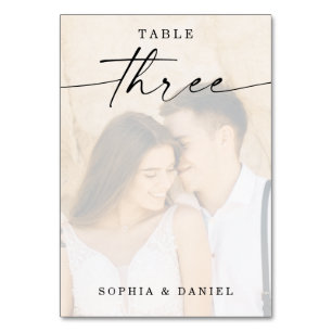 Tarjeta De Mesa Elegante guión Boda de foto número tres
