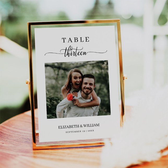 Tarjeta De Mesa Elegante guión Boda de fotos número trece (Subido por el creador)