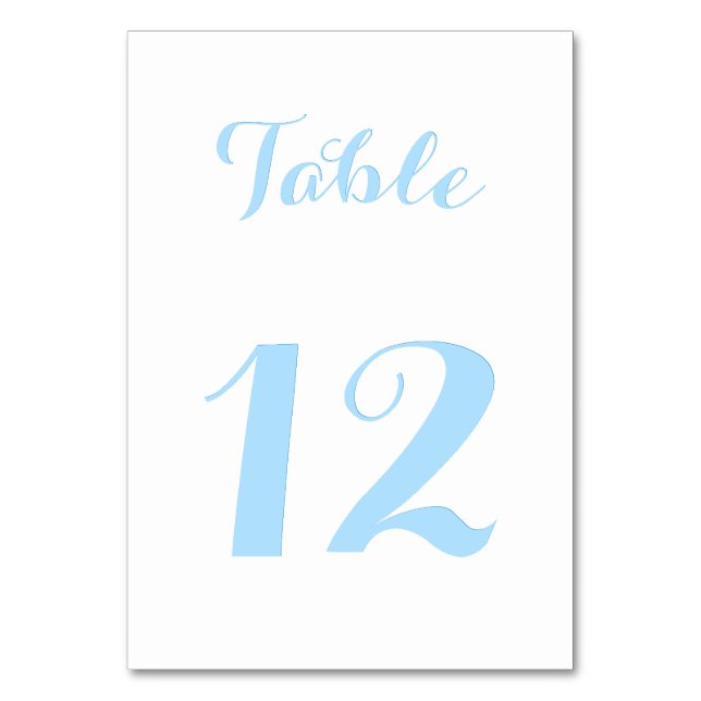 Tarjeta De Mesa Elegante guión fiesta de boda azul blanco elegante (Anverso)
