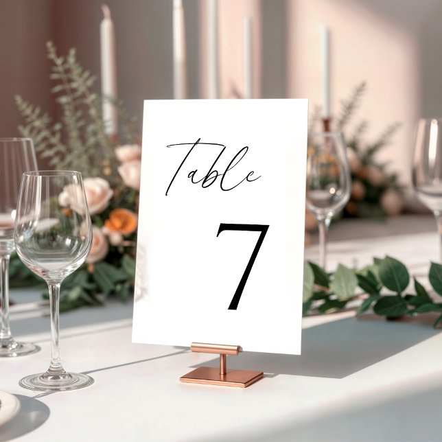 Tarjeta De Mesa Elegante guión manuscrito de ducha de novia plana (Subido por el creador)
