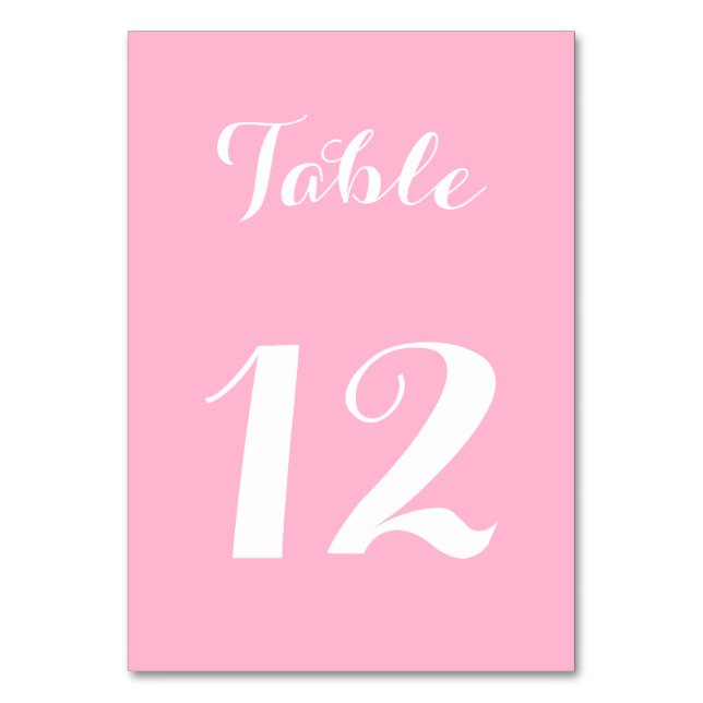 Tarjeta De Mesa Elegante guion rosa blanco Chic Novia Boda Fiesta (Anverso)