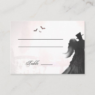 Tarjeta De Mesa Elegante Halloween Amantes de las Silhouette Place