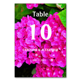 Tarjeta De Mesa Elegante Hydrangea Flores Florales Rosa