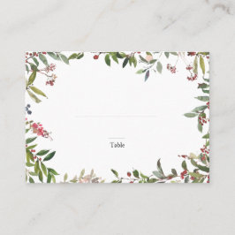 Tarjeta De Mesa Elegante invierno Wildflower Berry Boda Escort