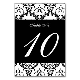 Tarjeta De Mesa Elegante Invitación a la boda de Damasco Blanco y