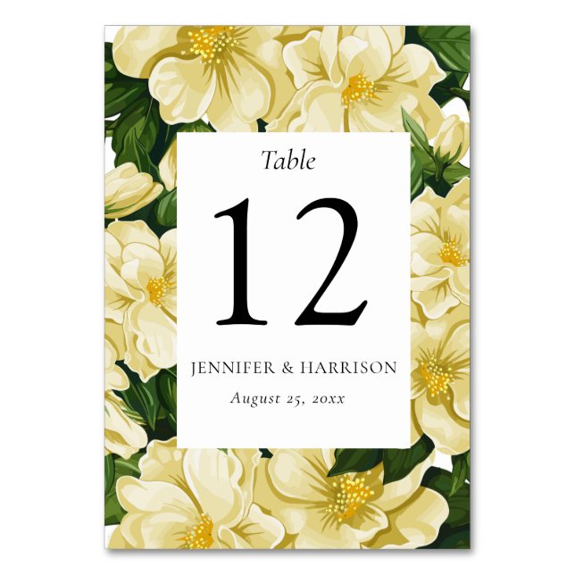 Tarjeta De Mesa Elegante invitación botánica a la boda (Anverso)