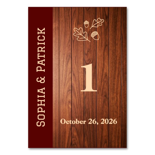 Tarjeta De Mesa Elegante invitación de boda rústica (Reverso)