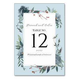 Tarjeta De Mesa Elegante jardín botánico azul polvoriento de marin