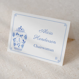 Tarjeta De Mesa Elegante Lady Monogram Ginger Jar Place Card