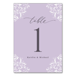 Tarjeta De Mesa Elegante Lavanda Vintage Classic Pequeño Boda