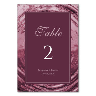 Tarjeta De Mesa Elegante Líquido Cromado Rosa Agua Boda