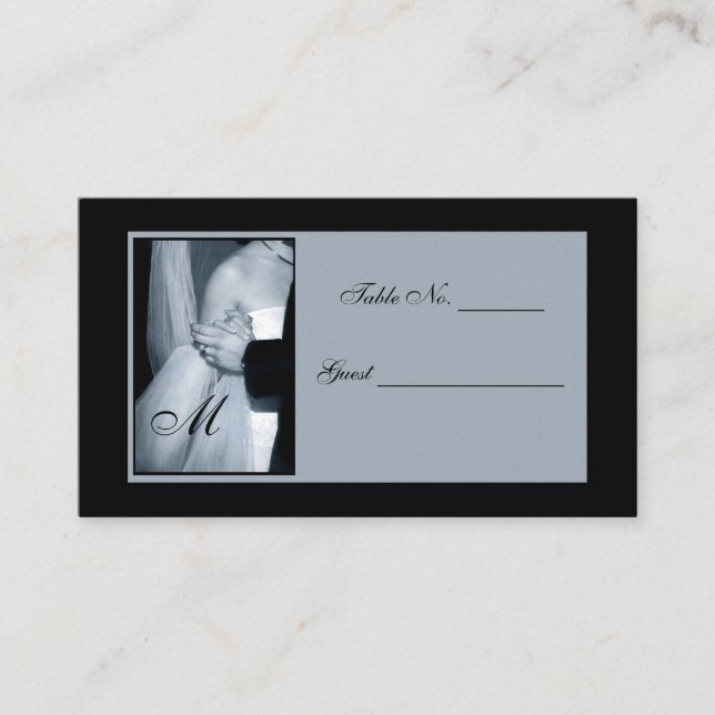 Tarjeta De Mesa Elegante lugar monogramado de mesa de cartas (Anverso)