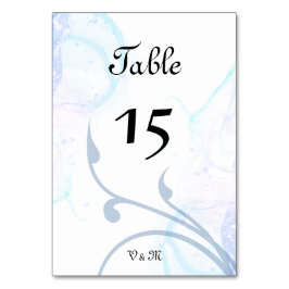 Tarjeta De Mesa Elegante luz turbia azul ondulante