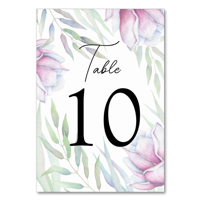 Tarjeta De Mesa Elegante Magnolia Floral Table Number Card (Anverso)
