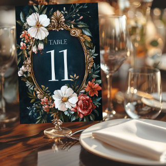 Tarjeta De Mesa Elegante marco floral Vintage Wedding Ducha PERSON