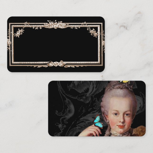 Tarjeta De Mesa Elegante Marie Antoinette sobre inspiración france (Anverso / Reverso)