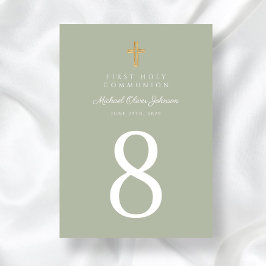 Tarjeta De Mesa Elegante Mascota Verde De La Cruz Verde