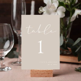 Tarjeta De Mesa Elegante matrimonio neutral beige