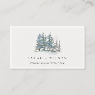 Tarjeta De Mesa Elegante matrimonio Rústico Dusky Verde Azul Pine