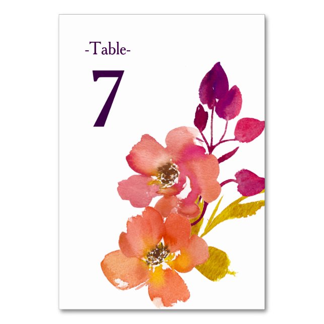 Tarjeta De Mesa Elegante Mesa Boda Bouquet de verano (Anverso)